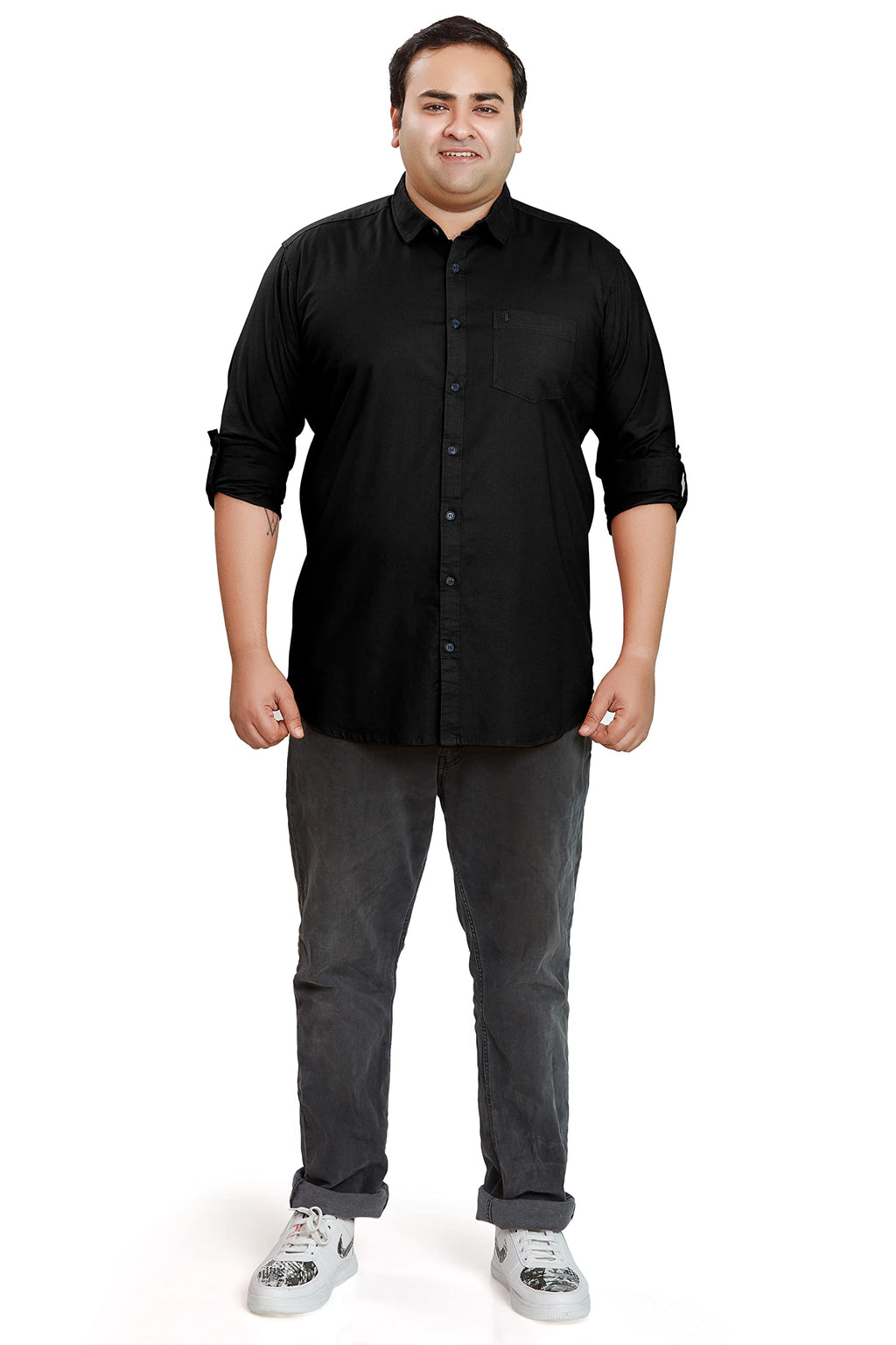BE ACTIVE Mens Casual 100% Cotton Solid Plus Size Shirt || Plus Size Shirts for Men || Casual Plus Size Shirt || Casual Wear Sh