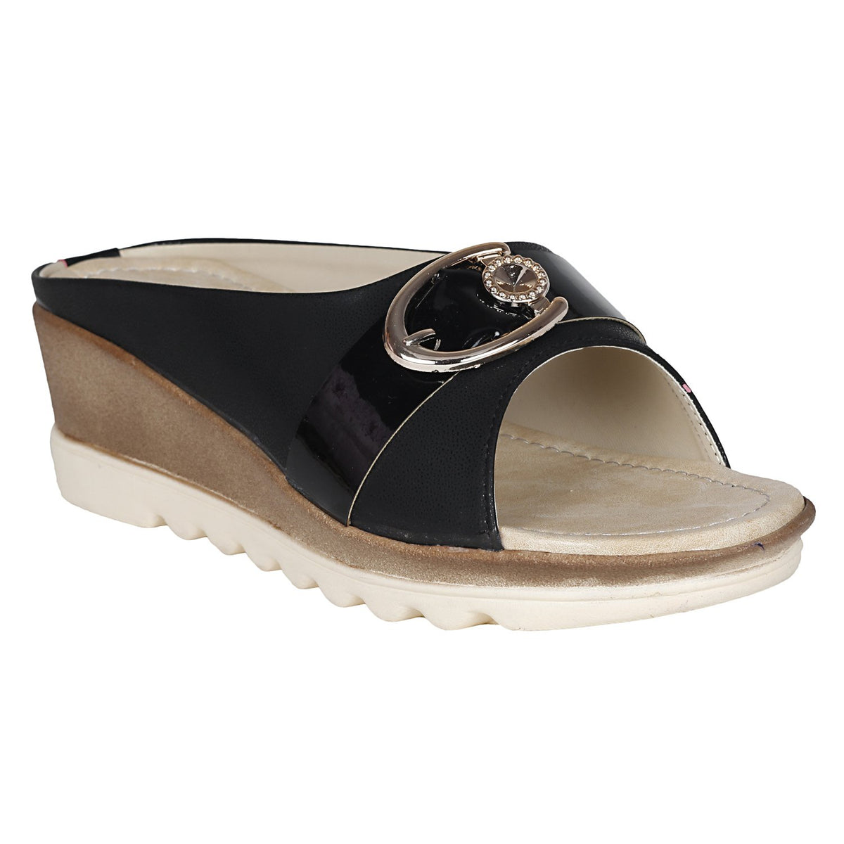 VAGON Women Black Fashion Slippers4 UK (37 EU) (VJ1235) 4