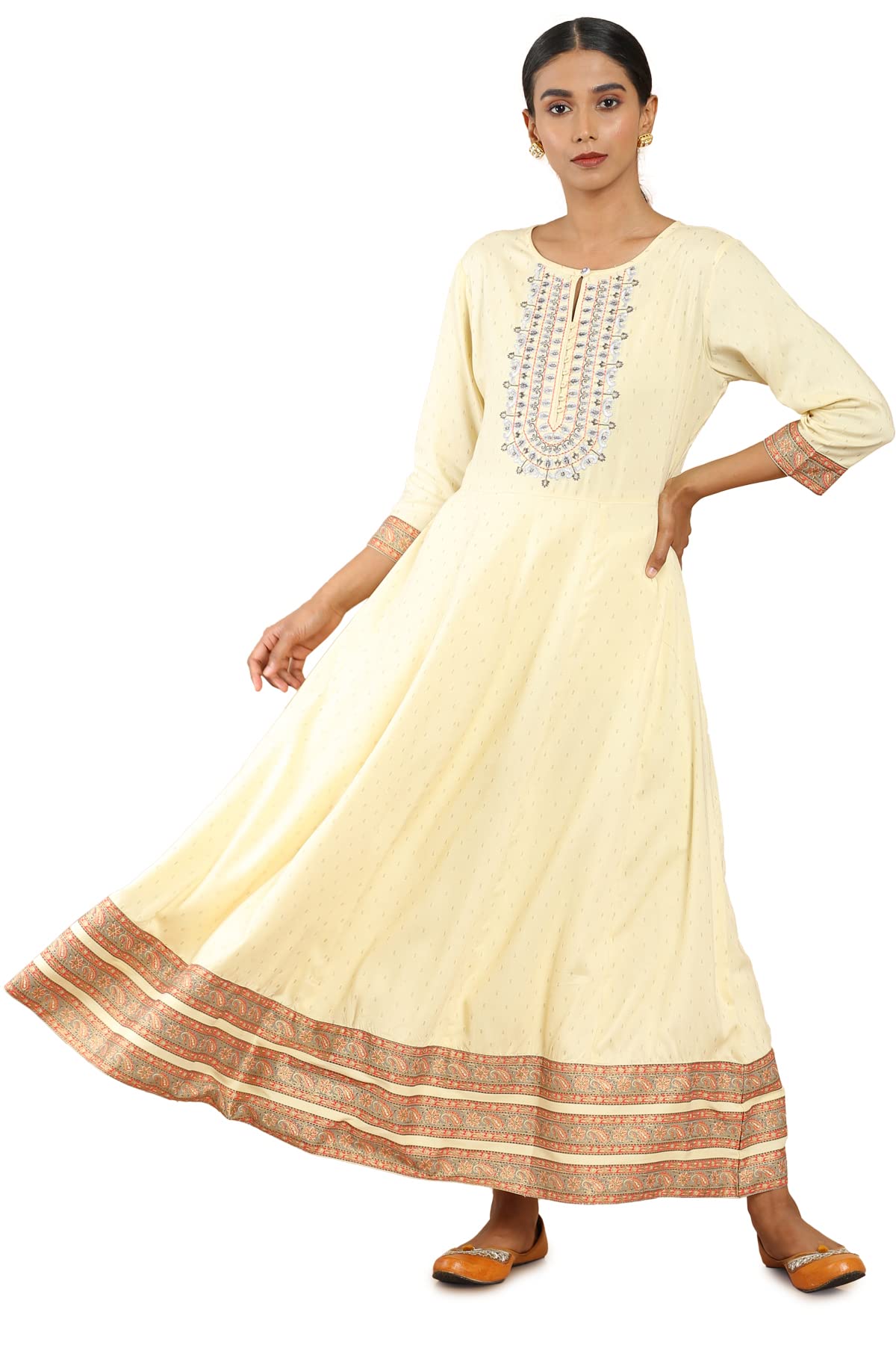 Soch Women Rayon Long Flaired Kurti