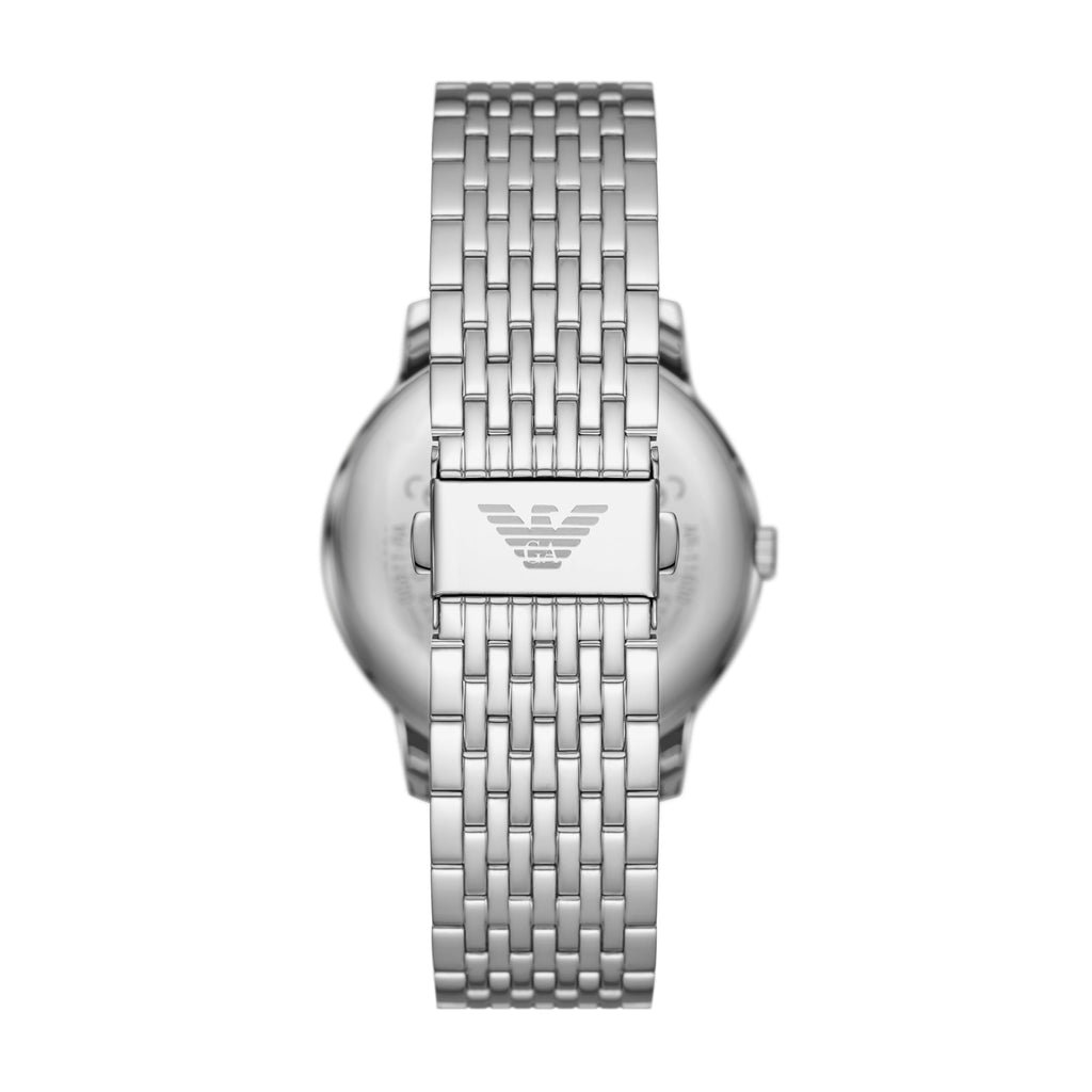 Emporio Armani Men's Three-Hand Date Silver Stainless Steel Bracelet Watch (Model: AR11600)