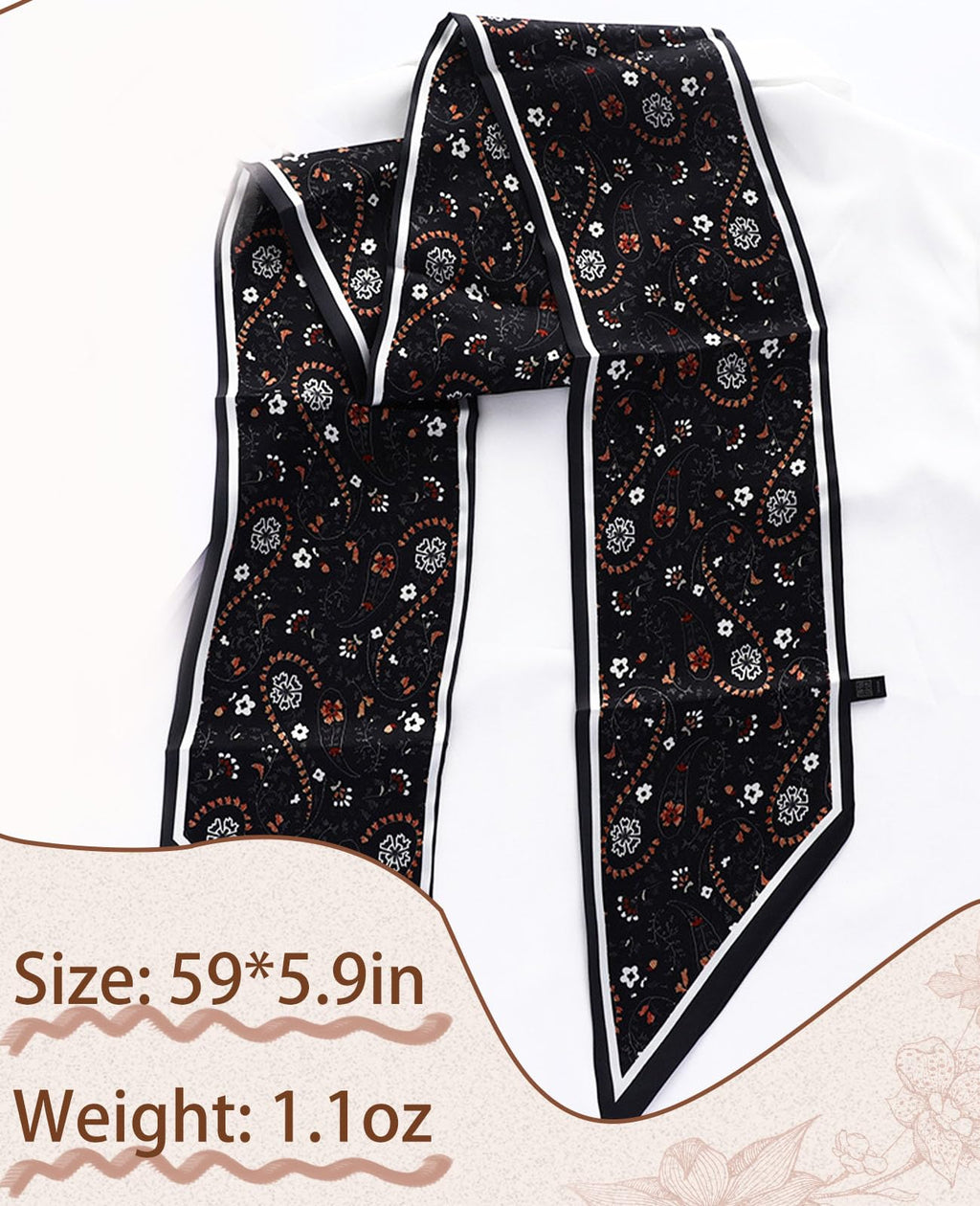 Clysoru Silk Neck Scarf Printed Scarves Head Women'S Fashion Oblique Angle Satin Scarfs For Bag Hair 59    X 5.9    (Navy blue y