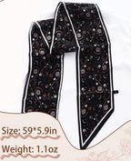 Clysoru Silk Neck Scarf Printed Scarves Head Women'S Fashion Oblique Angle Satin Scarfs For Bag Hair 59    X 5.9    (Navy blue y