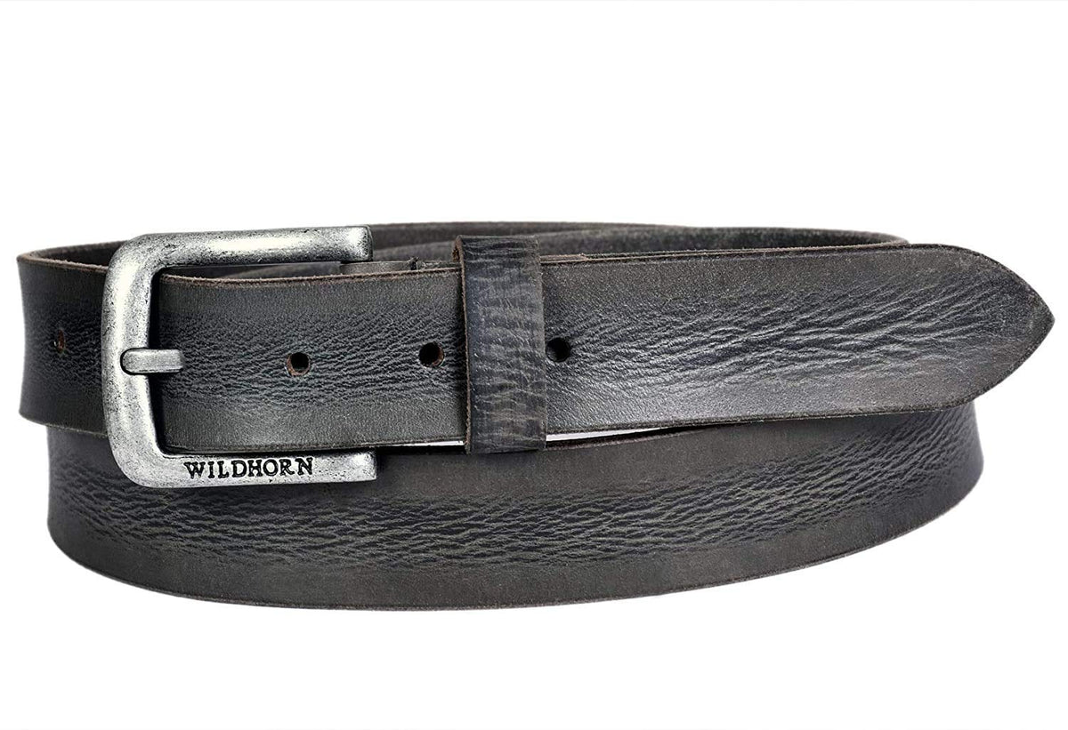 Wildhorn MenS Leather Belt (Whrh500 (Shade)_Grey) 28