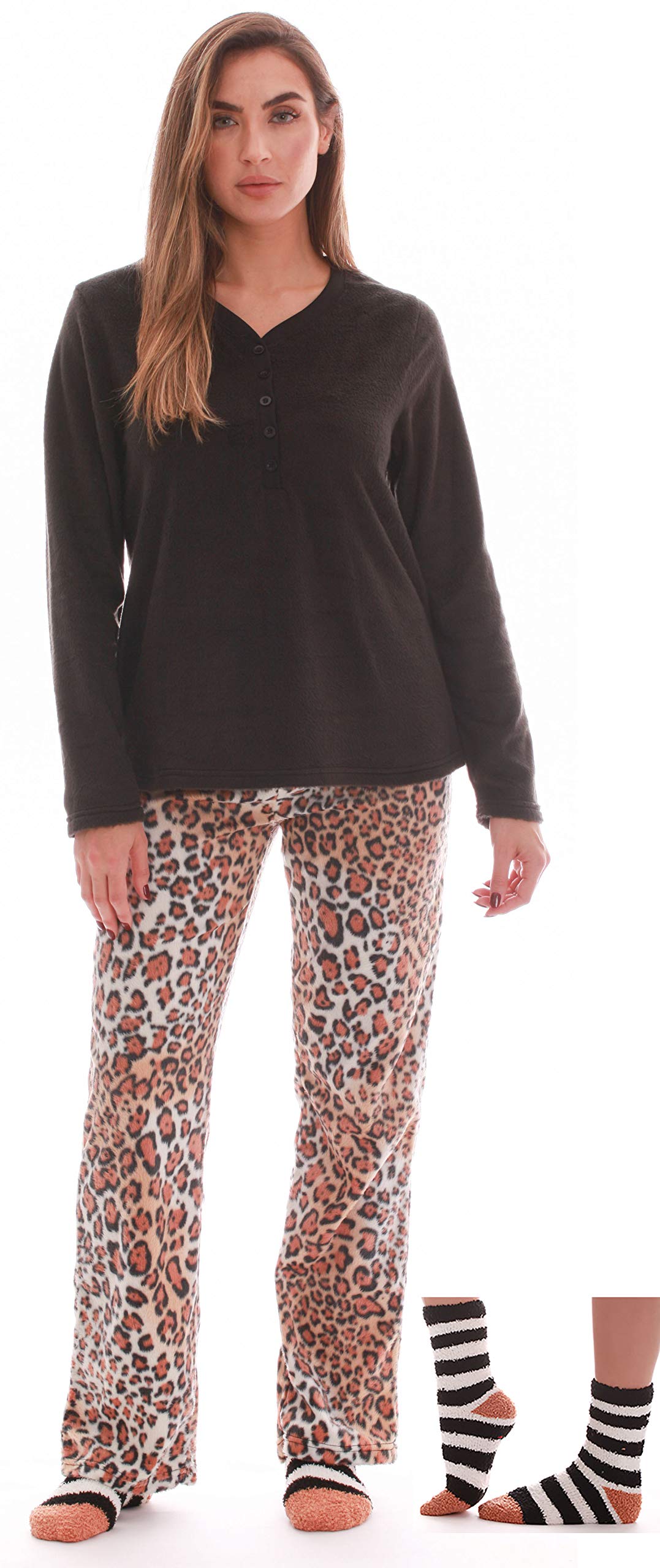 Just Love Henley Pants Set with Socks for Women 6732-10114-XL Leopard