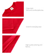 Lilax Girls' Basic Long Sleeve Round Neck Cotton T-Shirt 12 Red