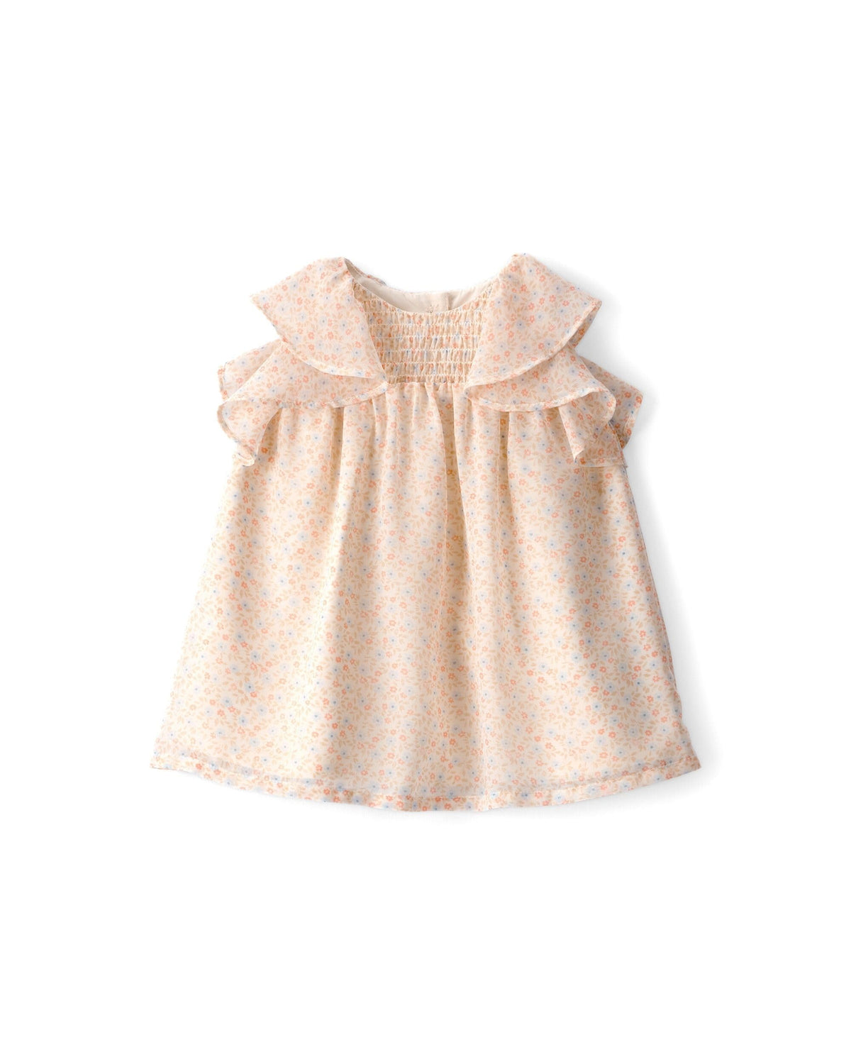 CarterS Baby Girls Floral Flowy Dress | Ruffled Collar | Smocked Yoke With Back Button Closure | Includes Diaper Cover And Comf 18-24