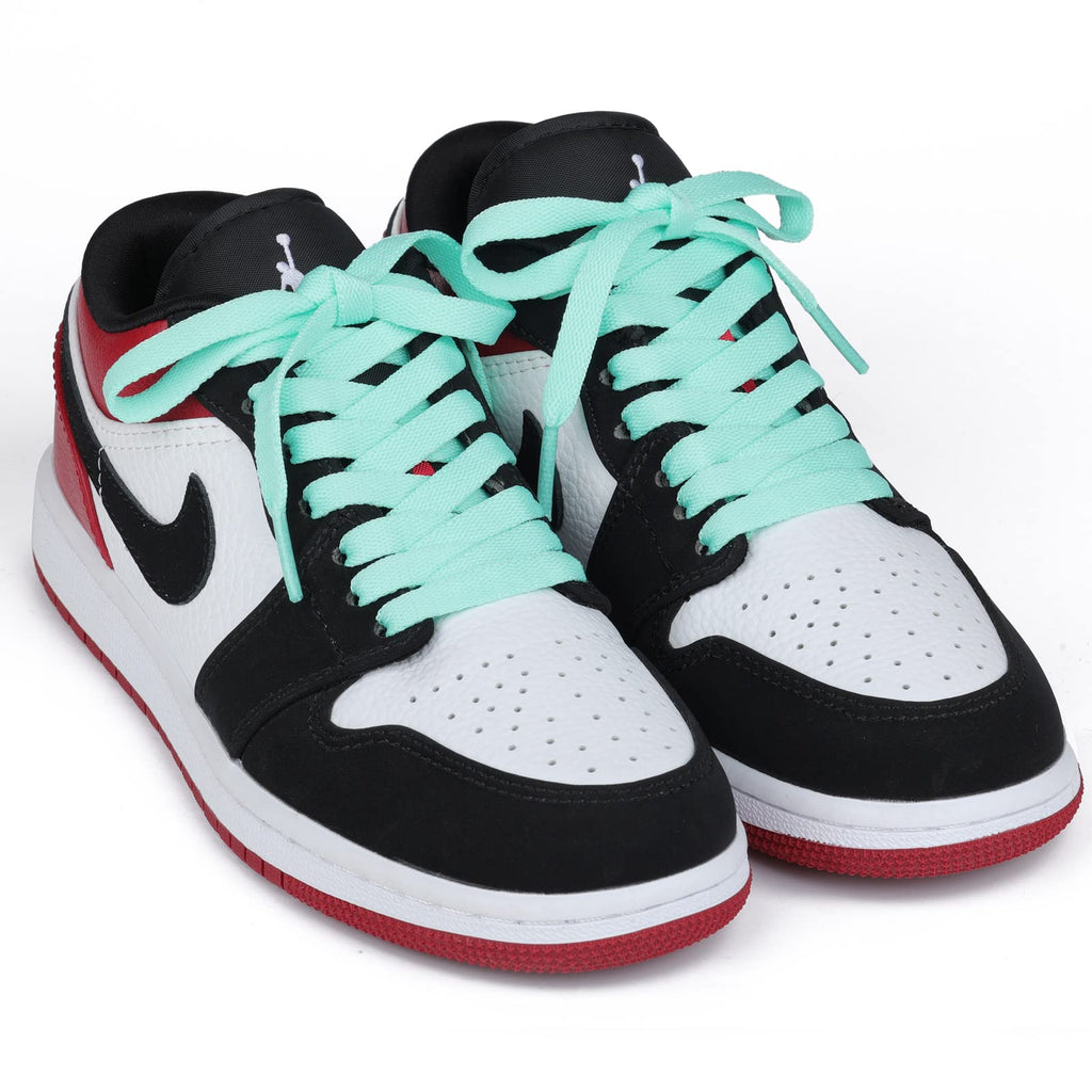 Puzeam Upgrade Tight Weave Flat Shoelaces 28 Colors 5/16 Wide Shoe Laces for Sneakers-Fruit Green-100