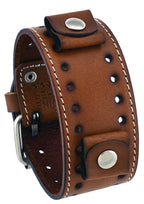 Nemesis STH-B 22 Lug Width Brown Wide Leather Cuff Wrist Watch Band