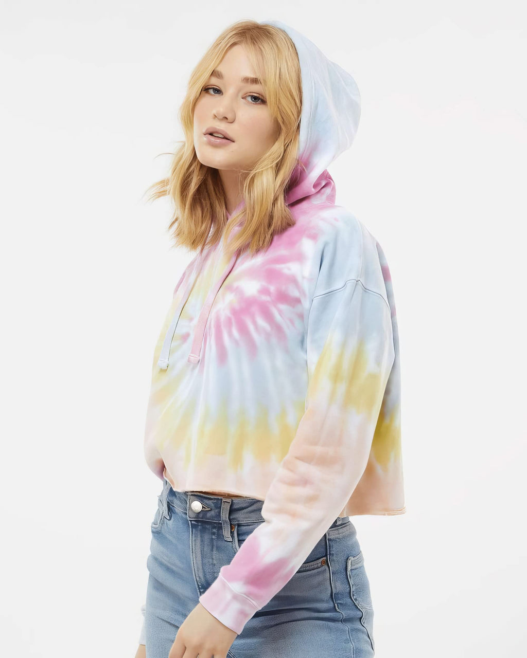 Ladies cropped Hooded Sweatshirt - LAgOON - S(D0102H78Y08)