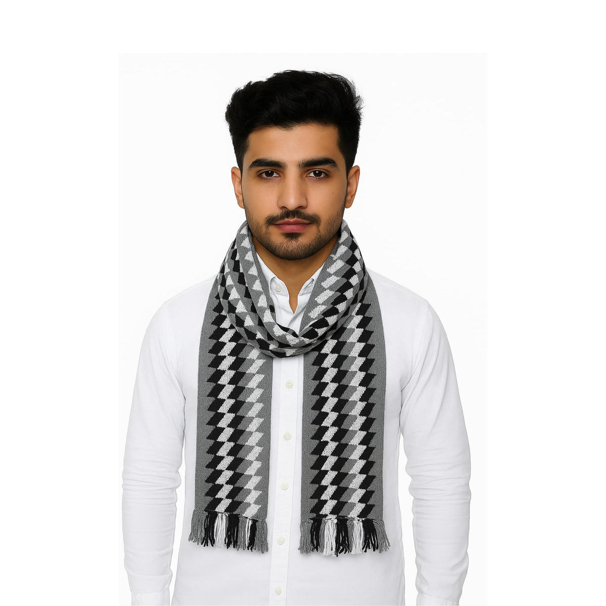 Woolen Muflers For Men And Women | Winter Wear Acrylic Neck Warmer Woolen Stylish Muffler/Scarfs Red/Black/Grey/Brown 1 Pcs (Gre 8-10