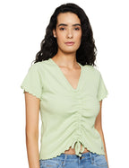 Pepe Jeans Solid Cotton Round Neck WomenS T-Shirt (Green, Xl)