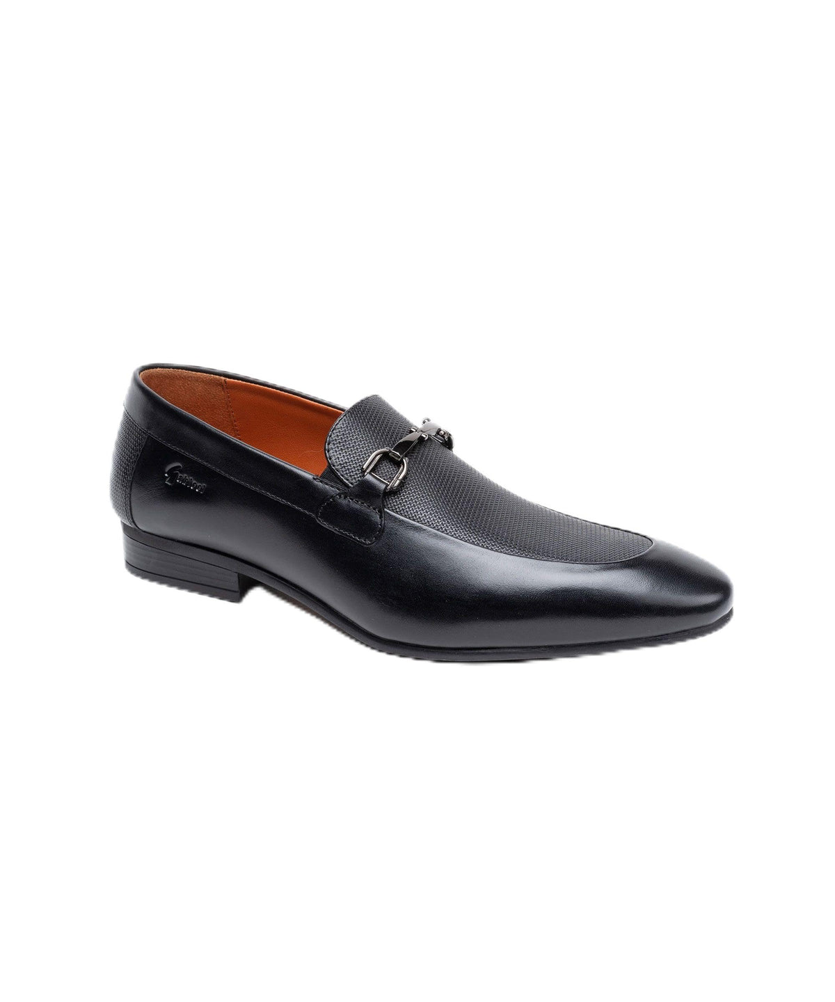 Gabicci Formal Slip On (Size 45) Black Printed Nappa Leather Office Shoes for Men, Tunit Sole, Slip On, Almond Tip (UK Size 11)  11