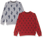 T2F Boys Cotton Printed Round Neck Sweatshirt (Pack of 2)