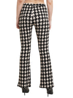 POPWINGS Black & White Printed Mid Rise Women Trouser