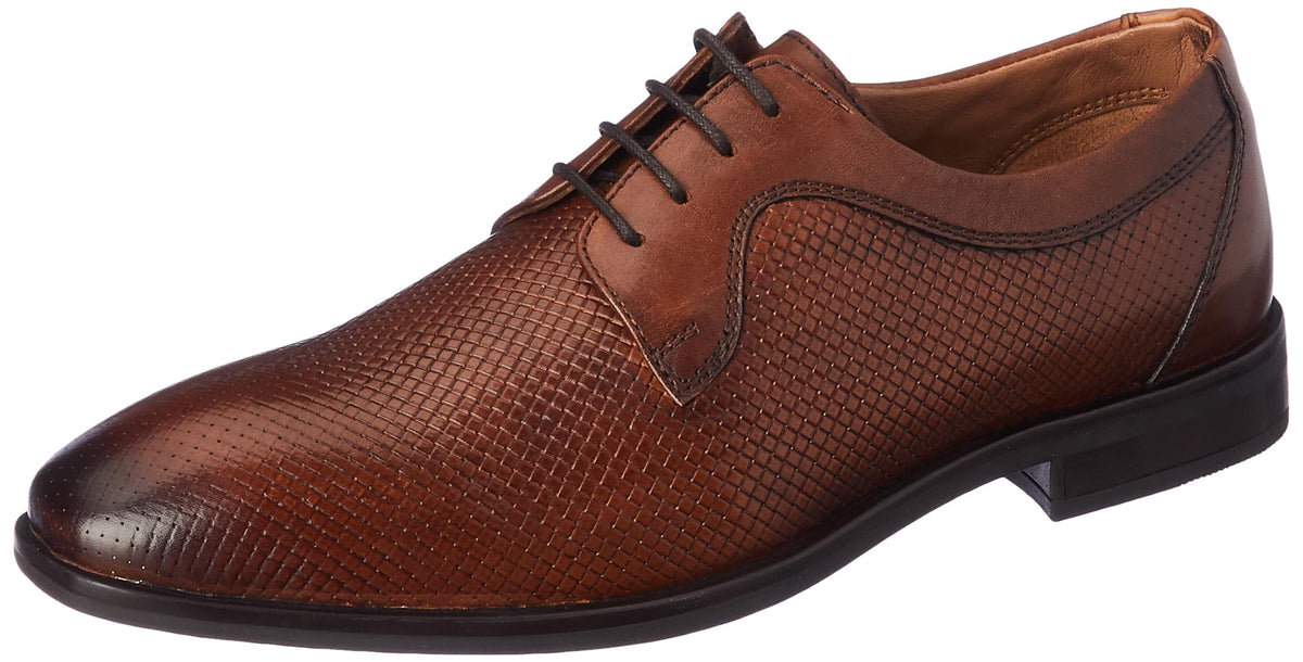 Michael Angelo Mens Costa 8201 Cognac Leather Derby Shoes 10UK 10