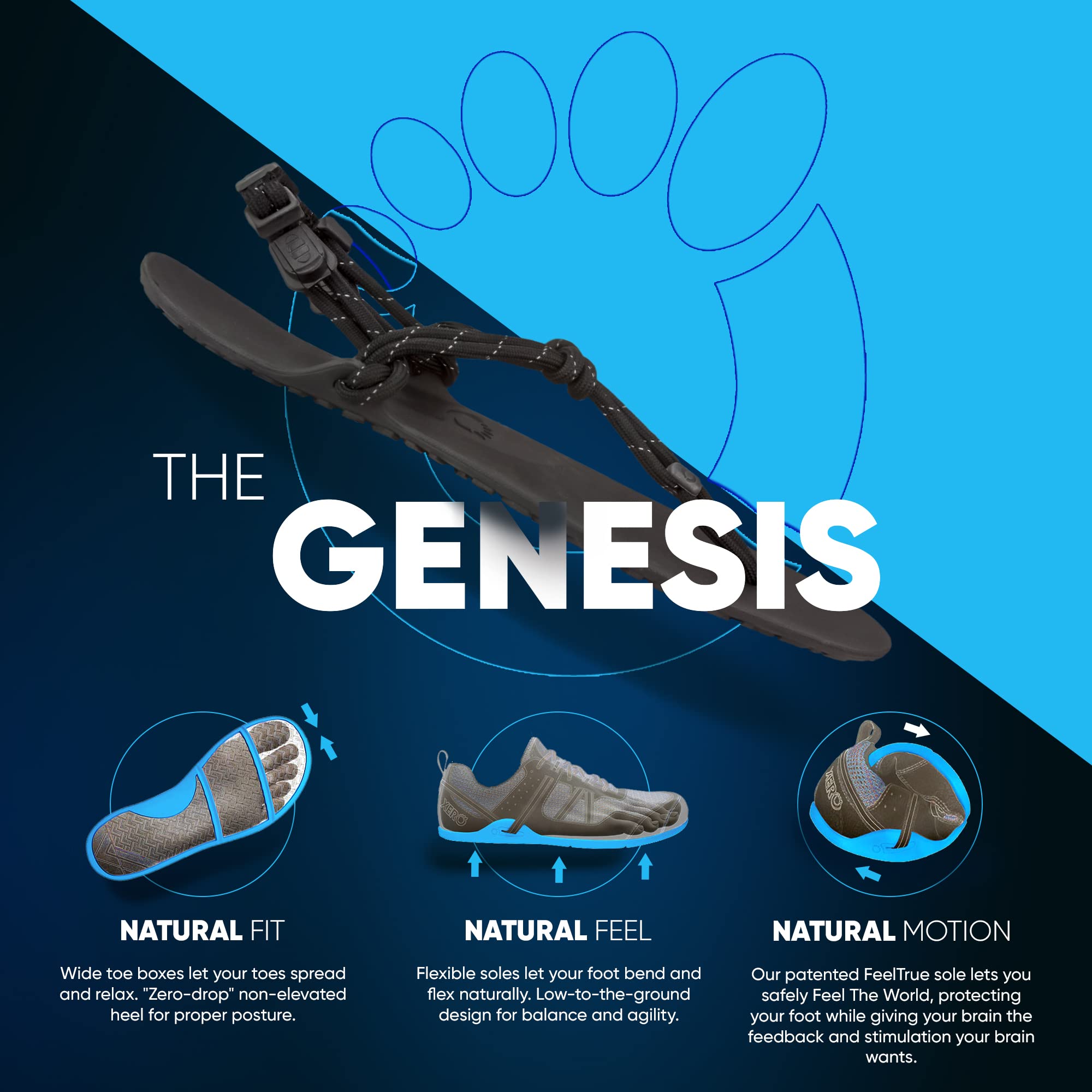 Xero Shoes Barefoot Women's Sandals | Genesis Hiking, Water, Barefoot Sandals for Women | Zero Drop, Wide Toe Box, Minimalist |