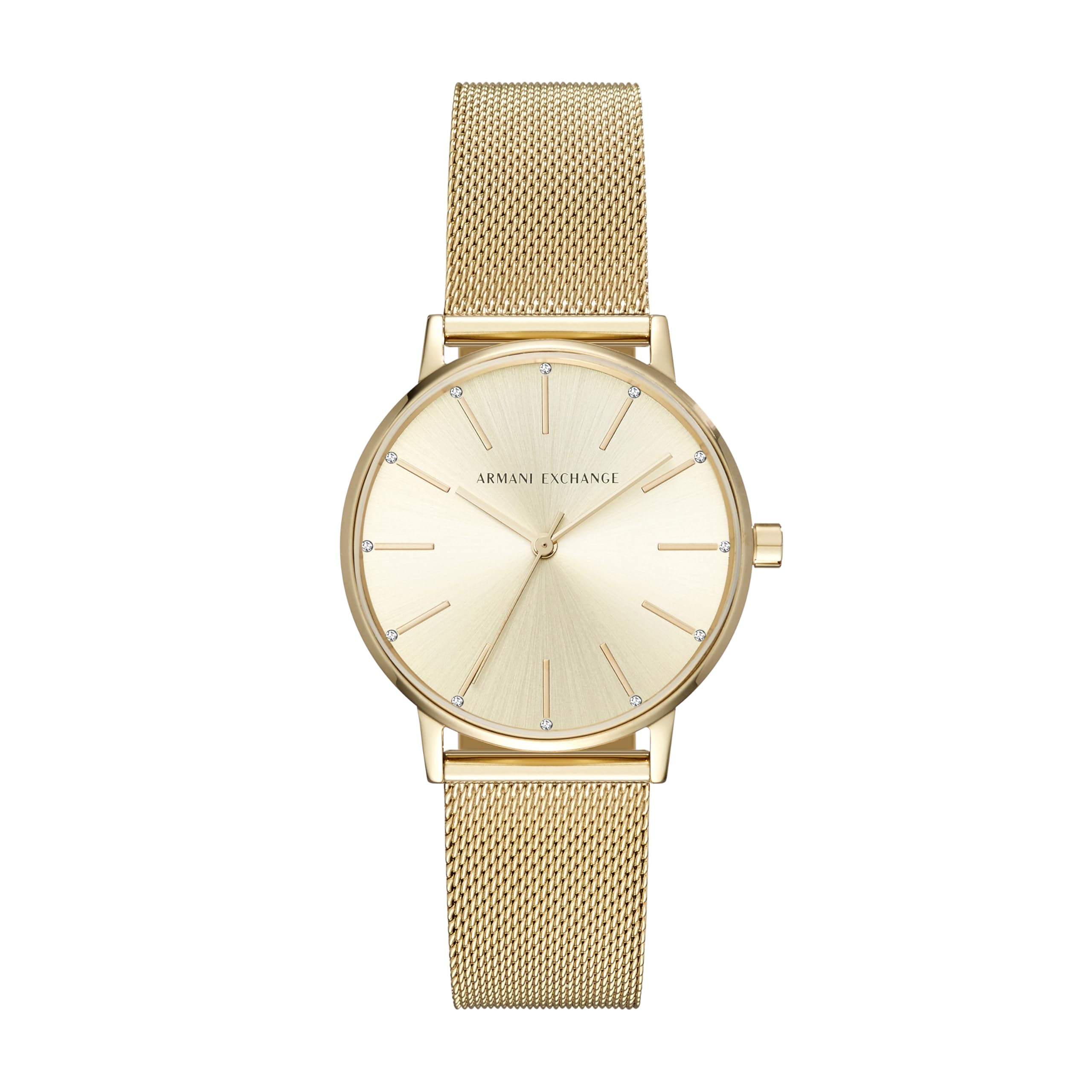 A|X ARMANI EXCHANGE Women's Gold-Tone Stainless Steel Mesh Watch (Model: AX5536)