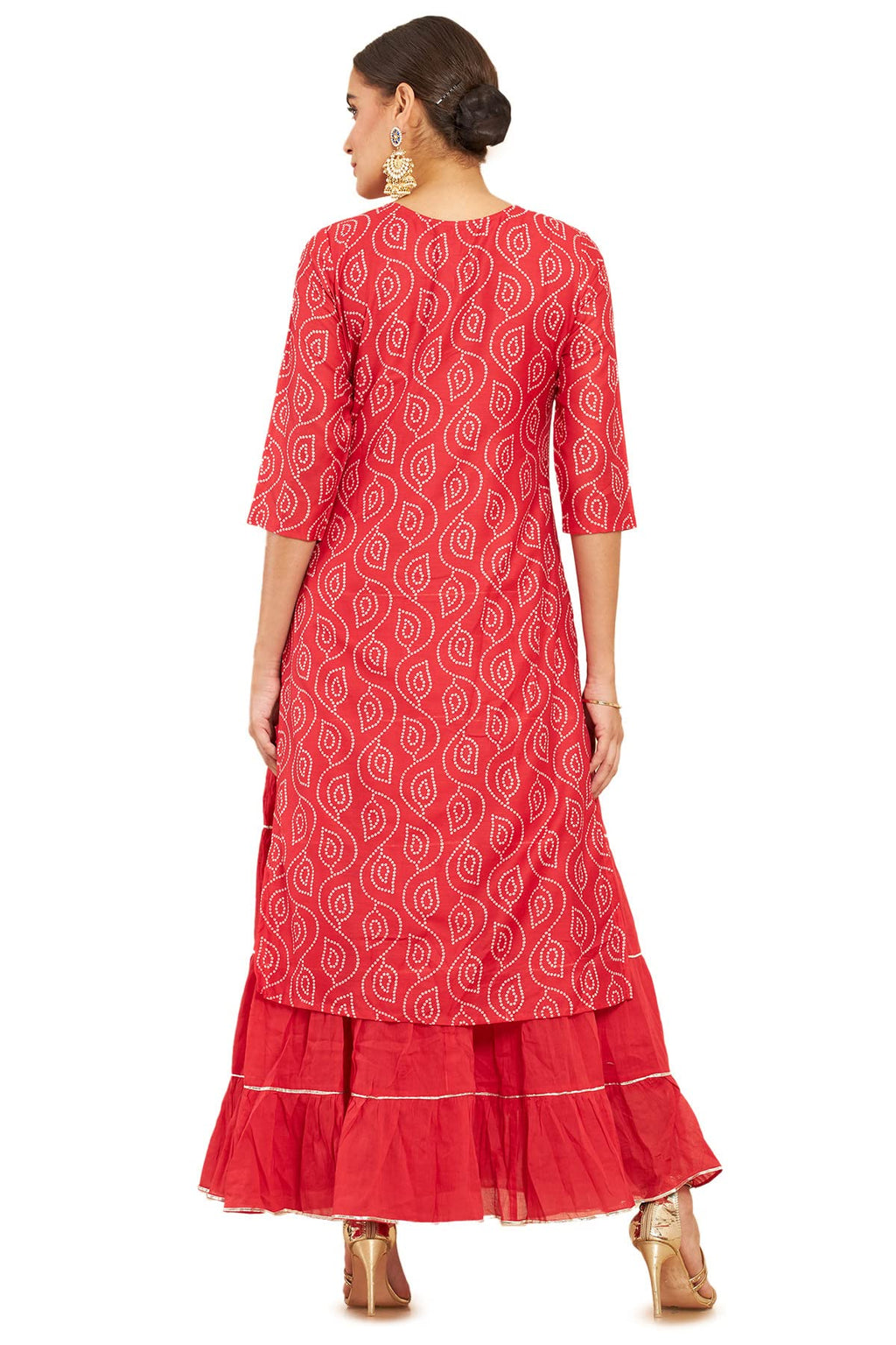Soch Women Pink Crepe Bandhani Kurta