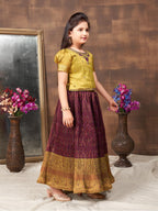 Aarika Girls Ethnic Wear Green Colour Hand Embroidery Lace Work Brocade Lehenga Choli Set (5-11 Years)