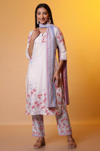 Aurelia Women Viscose Floral Printed Kurta With Pant & Dupatta Set