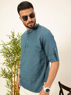 Thomas Scott Mens Linen Solid Kurta Shirt (Ts1529)