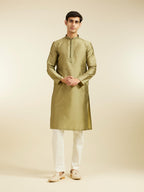 Diwas By Manyavar MenS Art Silk Thread Work Kurta (Green,M)
