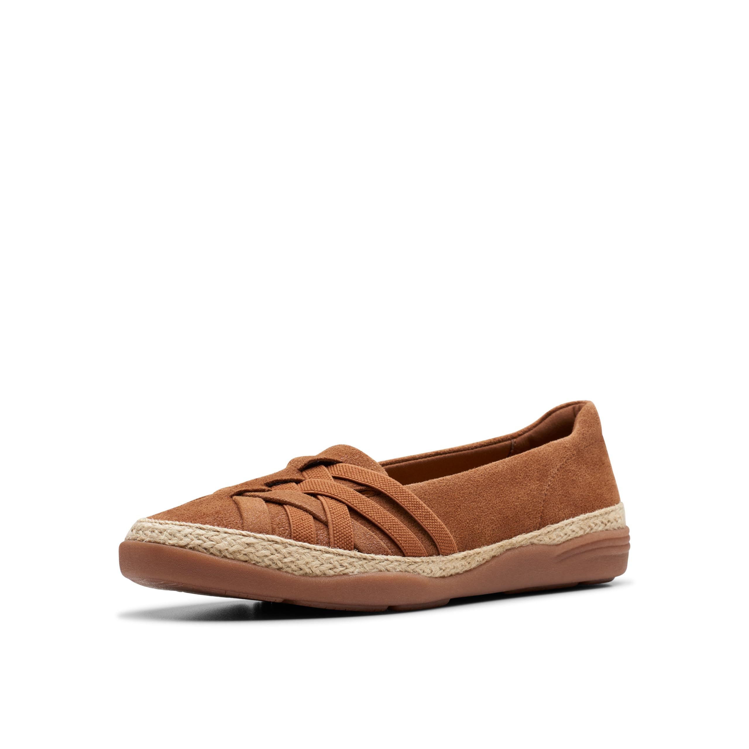 Clarks Women's Elaina Petal Loafer, Tan Suede, 6