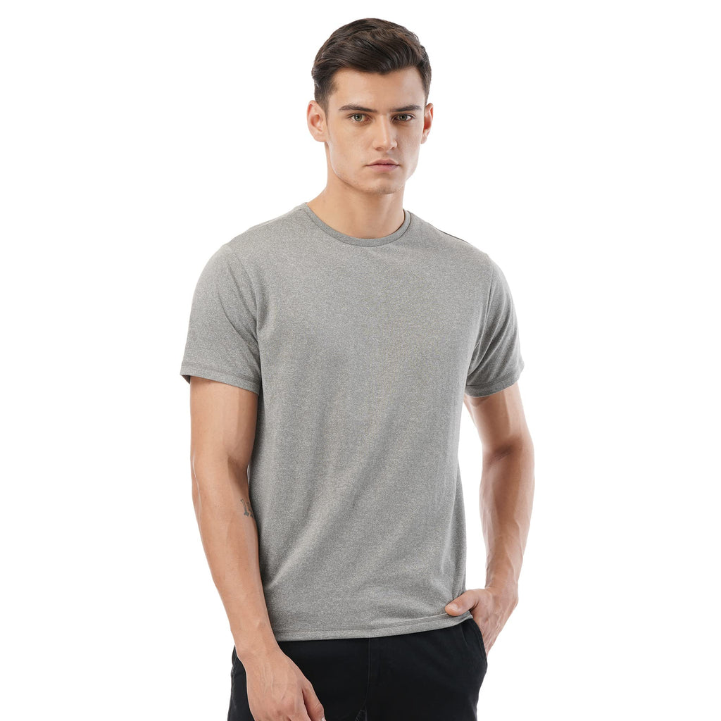 FYLTR Mens Solid Regular Fit T-Shirt (FYLSS23MTS-010_Feelin Grey M)