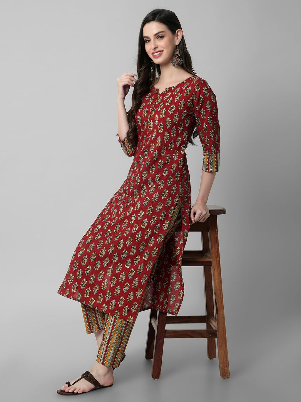 Rytras Women'S Cotton Printed Kurta And Pant Set