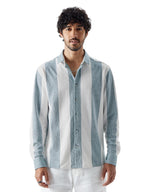 The Souled Store Original Textured Stripes: Arctic White Men Knit Shirts