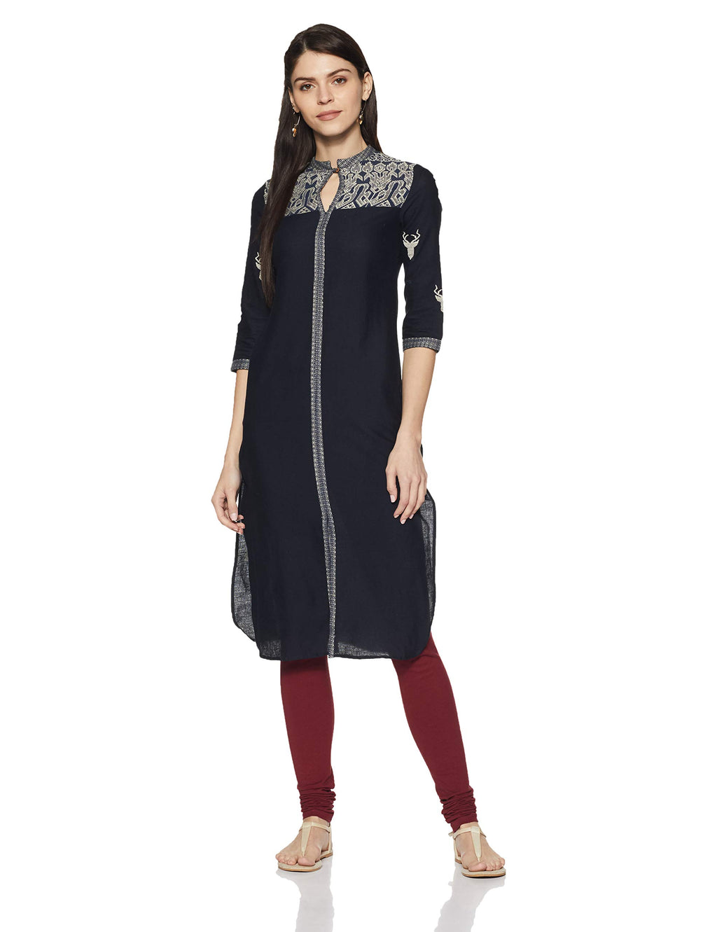 W For Woman Straight Kurta (18Auw11262-210250_Blue_10)