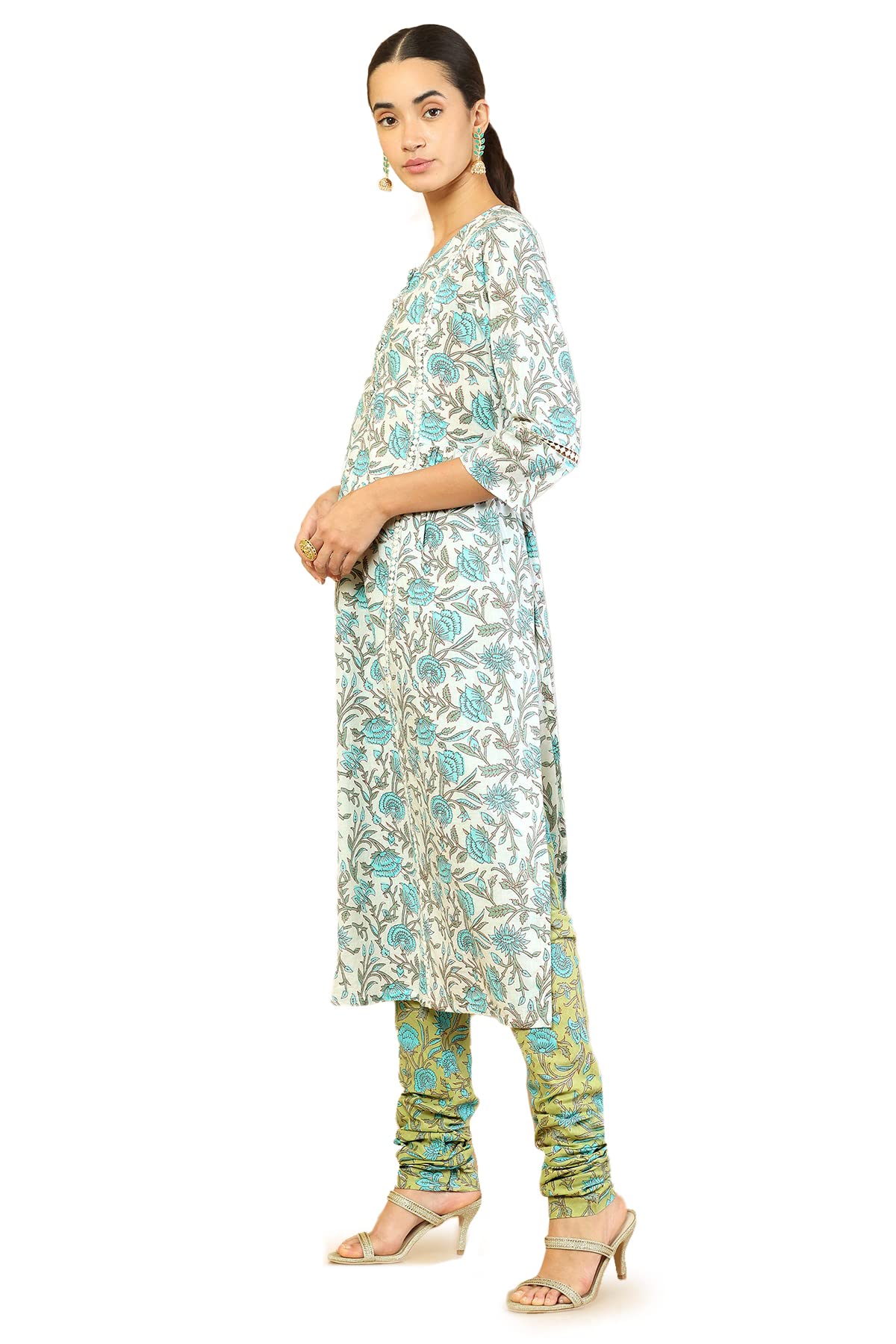 Soch Off White Cotton Regular Fit Kurtis For Women