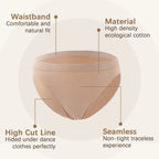 iMucci Professional Girl Ballet Dance Briefs Women - Beige Velvet Cotton Mid Rise Waist Panty Gymnastics Underpants (for Child 5