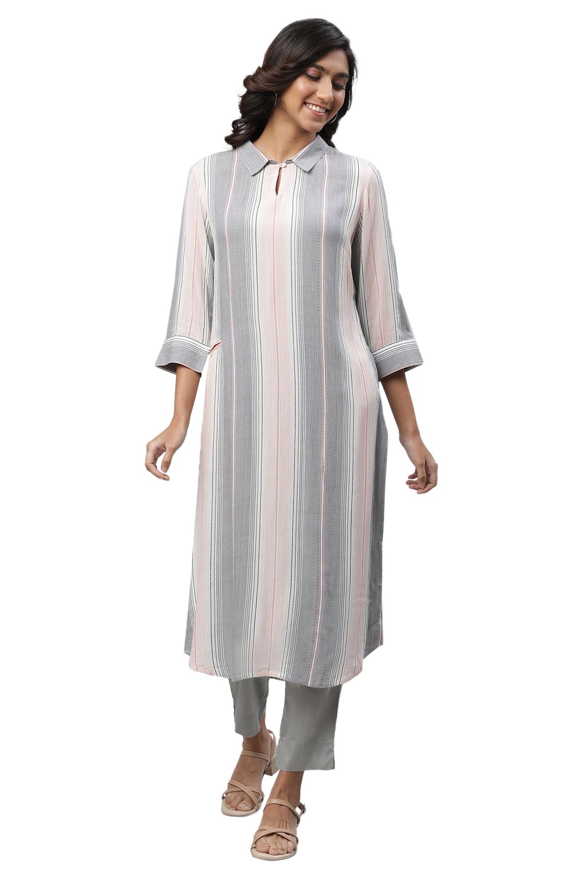 Aurelia Women Kurta 23AUA14301-704343-Multi-XS Coral