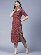 Anni Designer Women'S Cotton Blend Printed Straight Kurta With Pant (Slksw)