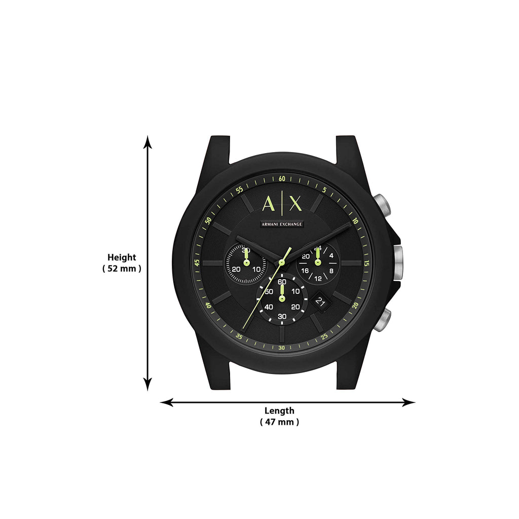 A|X Armani Exchange Men's Chronograph Black Silicone Watch (Model: AX1344)