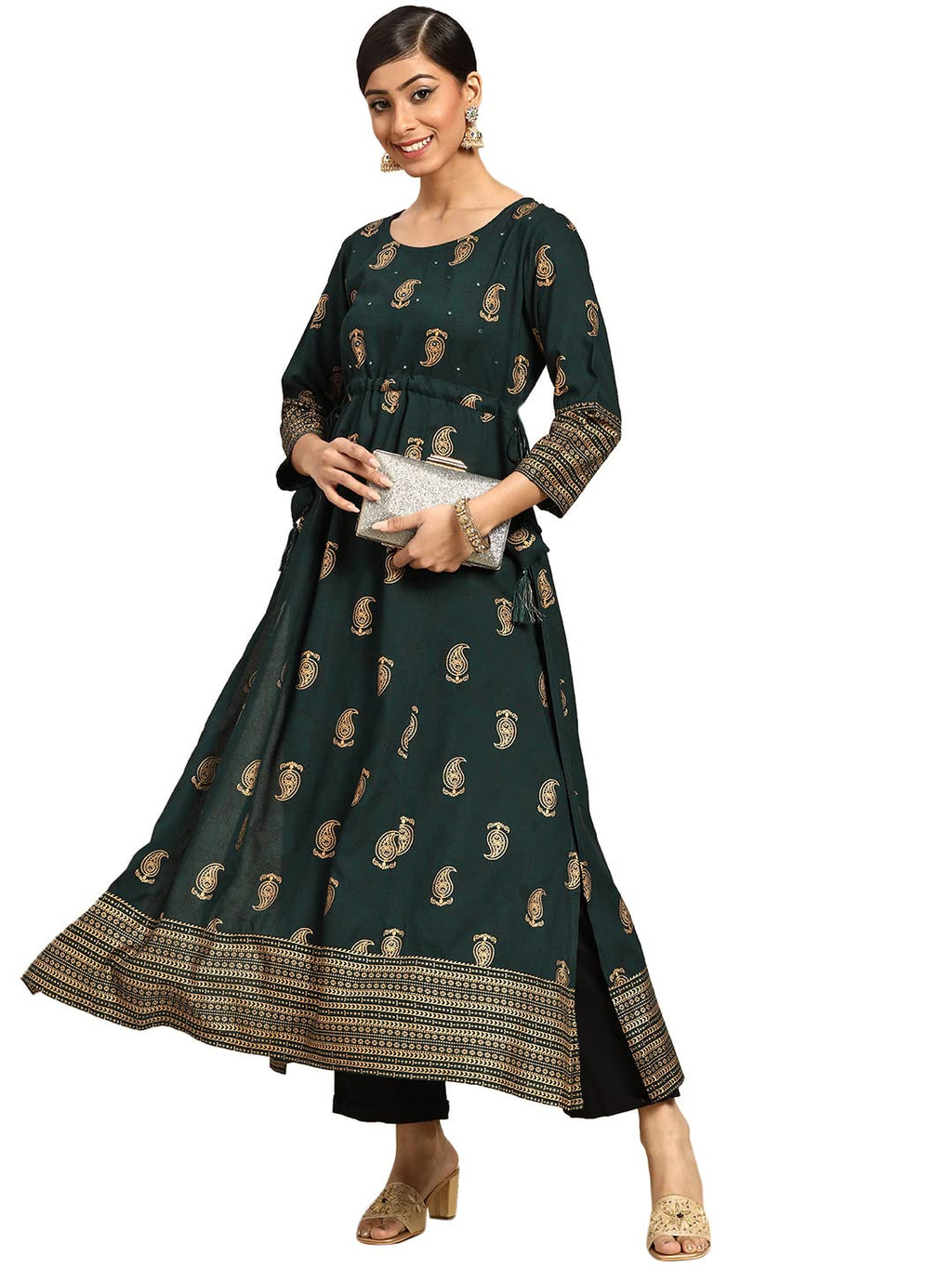 Libas Women'S Rayon Paisley A-Line Kurta