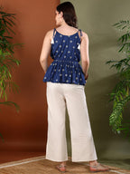Stylum Womens Floral Printed Rayon Short Peplum Top