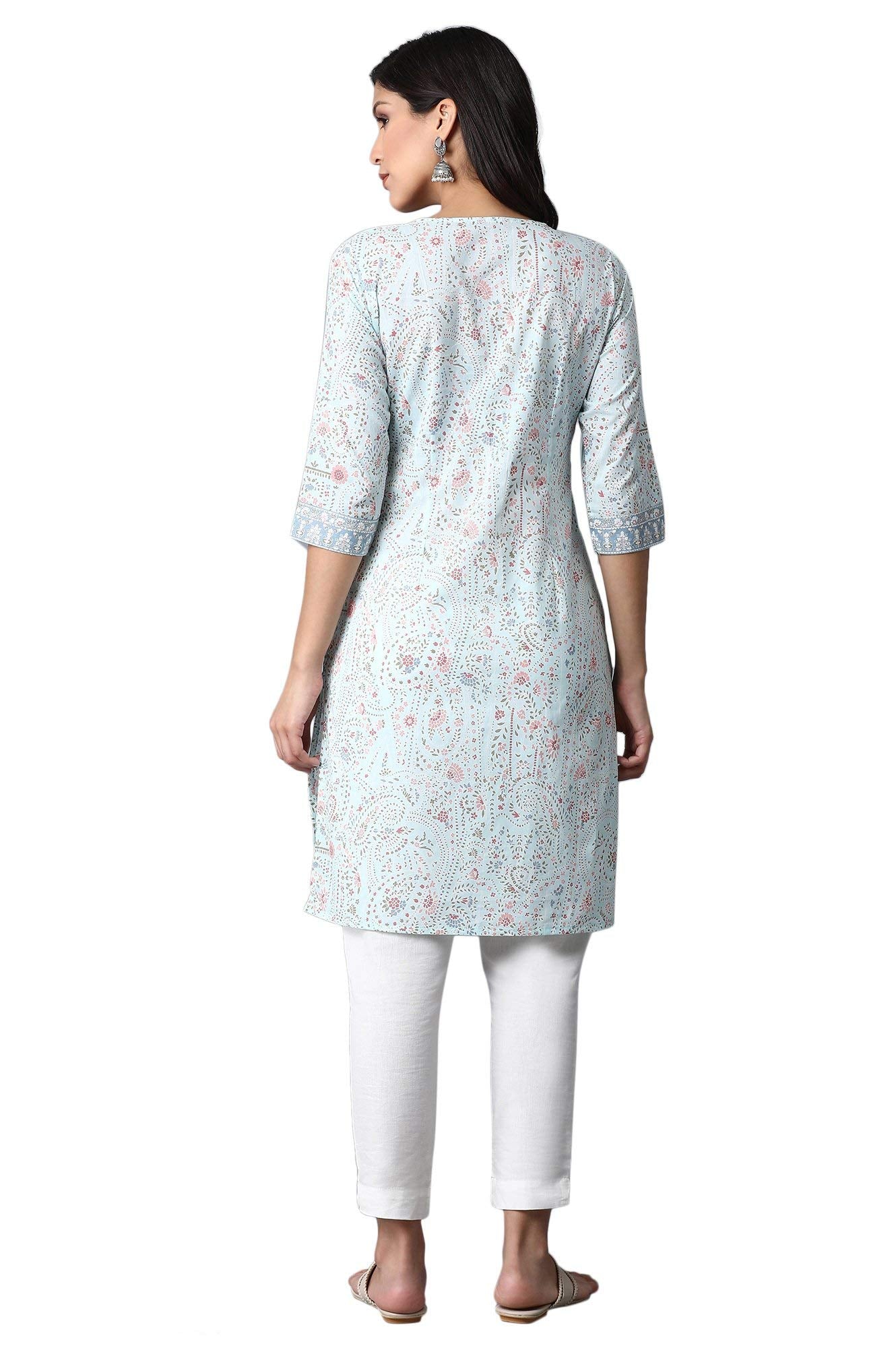 W For Woman Women Cotton Printed Regular Kurta