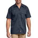 Dickies Men's Big and Tall Short Sleeve Work Shirt, Dark Navy, Extra Large