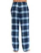 Ashford & Brooks Mens Super Soft Flannel Plaid Pajama Sleep Pants - Navy White Blue Plaid - Large