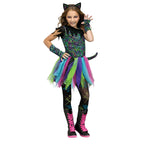 Wild Cat Rainbow Animal Child Halloween Costume, Black / Blue / Pink, Medium