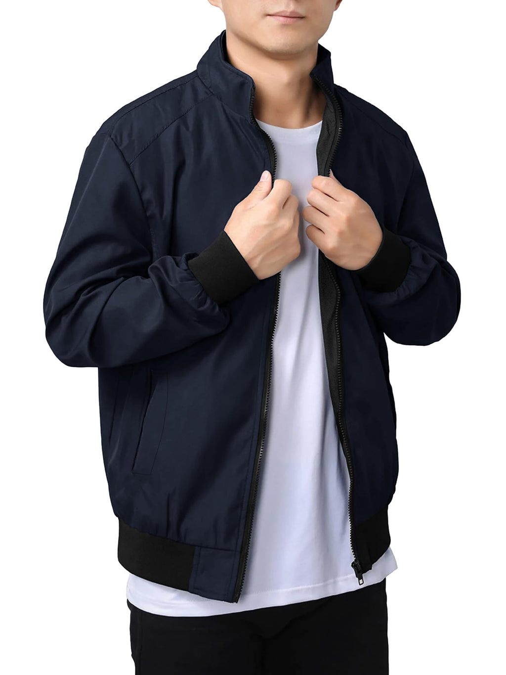 Noble Monk Bomber Jacket For Men | Mens Quilted Standard Length Jacket | Full Sleeve Mens Jacket