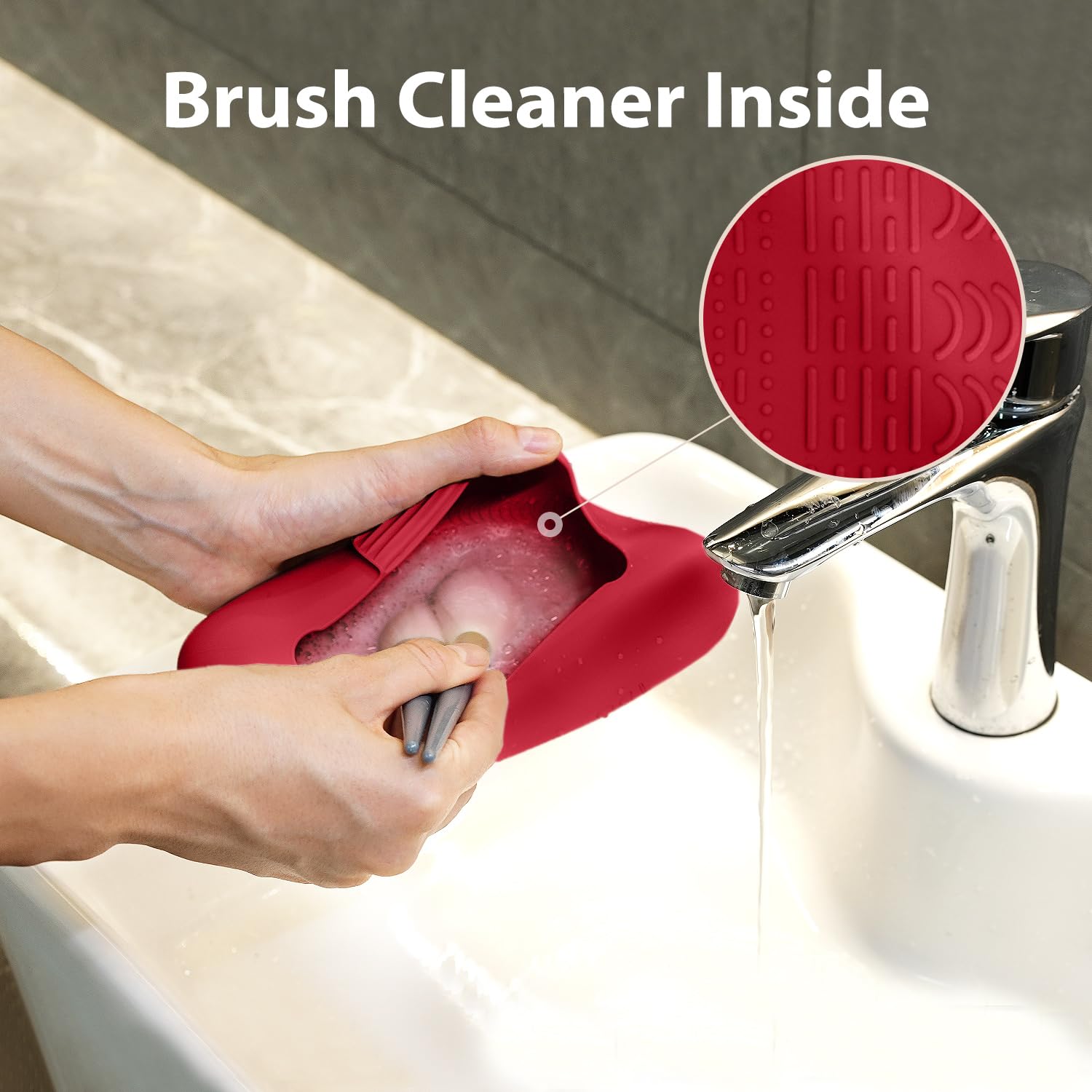Perfuny Makeup Brush Bag Travel Makeup Brush Holder Silicone Makeup Brush Pouch Cosmetic Bag Makeup Brush Case Brushes Organizer