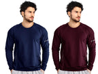 Noble Monk MenS Round T Shirt (Combo Pack Of 2) -Regular Fit |Full Sleeves |Solid Pattern | Casual T-Shirt For Men