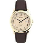 Timex Men's TW2P75800 Easy Reader 38mm Brown/Gold-Tone/Cream Leather Strap Watch