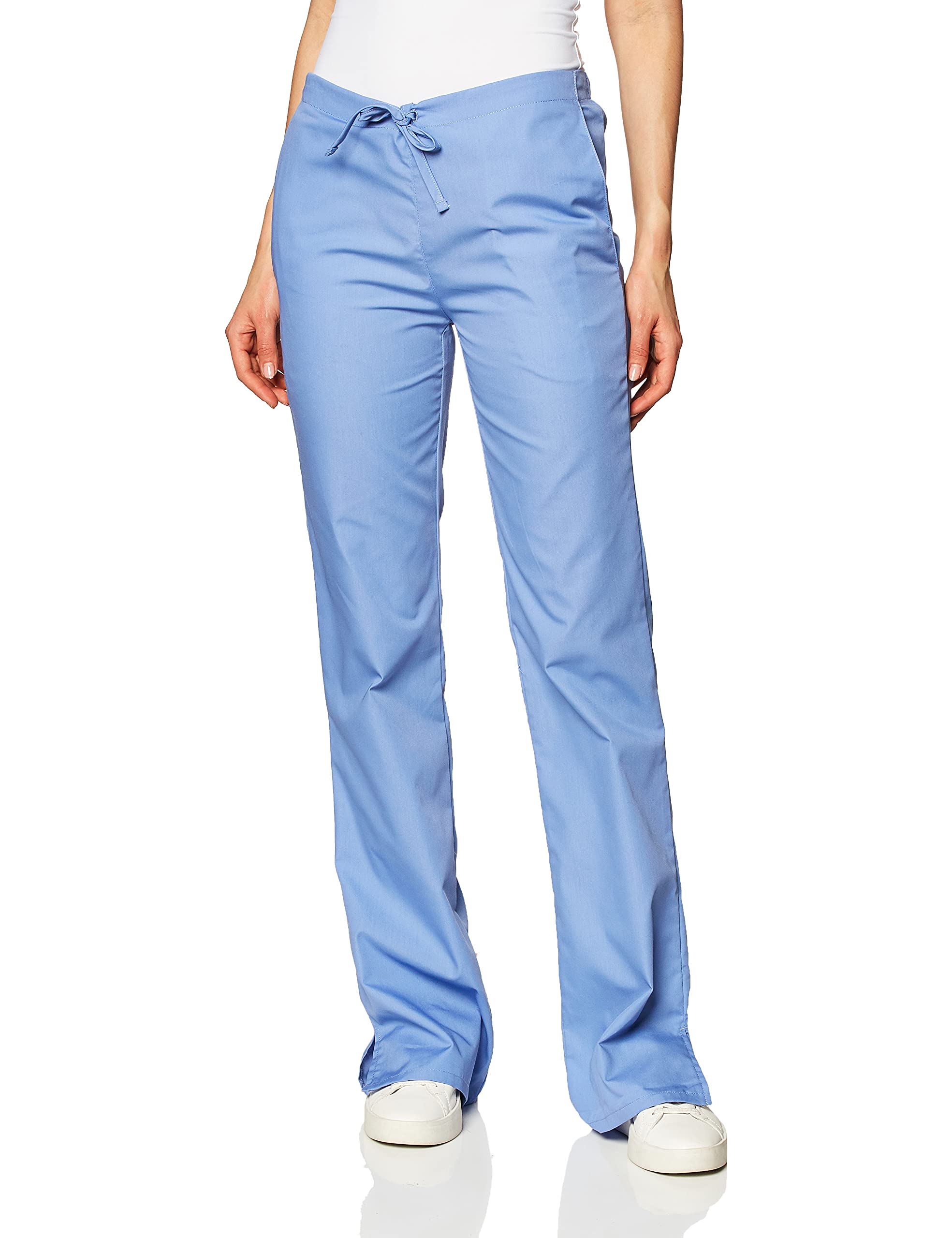 cherokee Womens Size Flare Leg Drawstring Scrub Pant, ciel, Large Tall