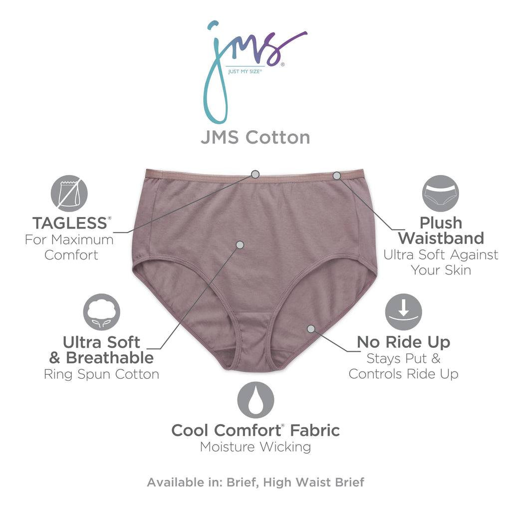 JUST MY SIZE womens Cool Comfort Cotton 10-pack Briefs, Assorted, 13 US