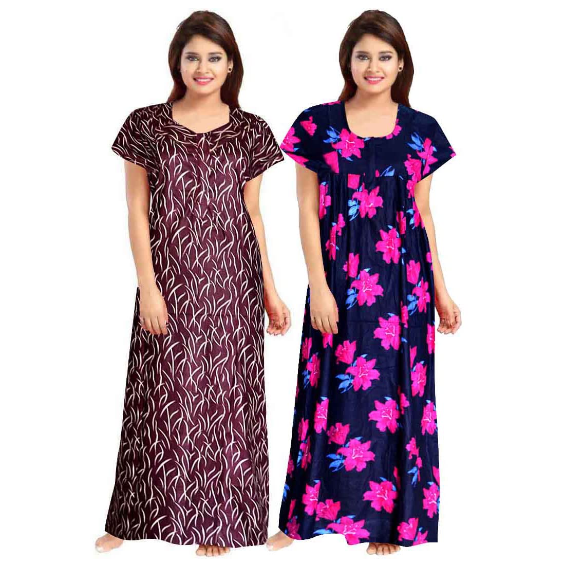 Gorangani WomenS 100% Cotton Printed Maternity Wear Full Length Sleepwear Nightdresses 2