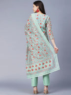 Gosriki Women'S Cotton Blend Printed Straight Kurta With Pant & Dupatta (Totara-Gs)